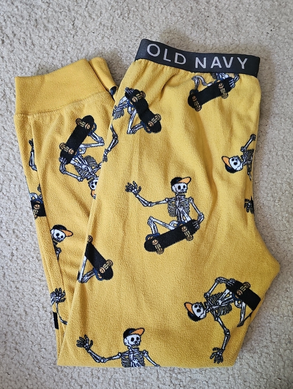 Old Navy Yellow Skateboarding Skeleton Leggings